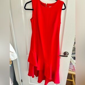 Red Calvin Klein dress size 4, only worn once perfect condition